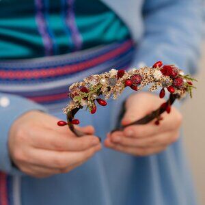 OFA Anna Winter Floral Headband | Frozen-Inspired Disney Princess Accessory